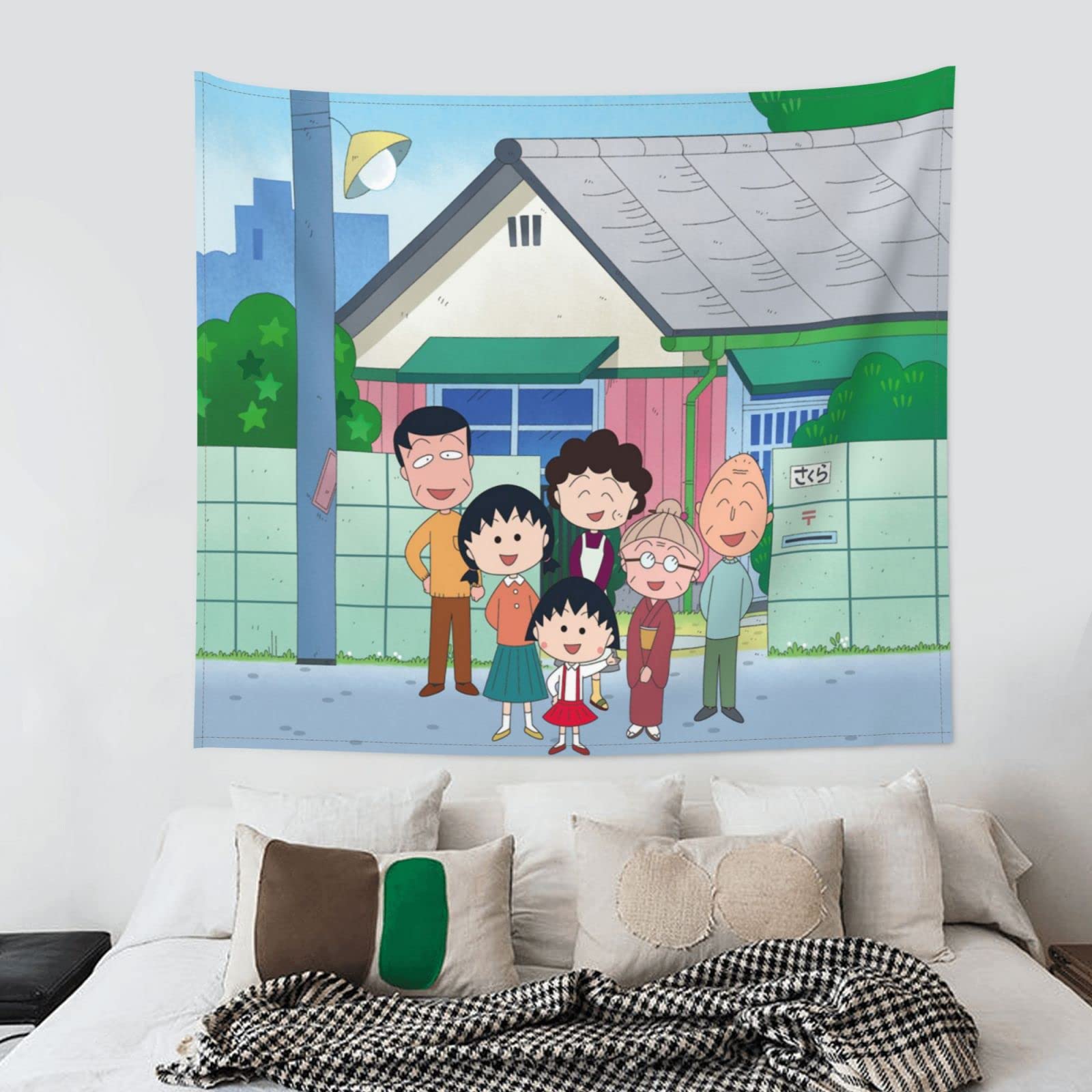 Amazon.co.jp: ちびまる子ちゃん 個性的な背景壁装飾掛布、玄関の大